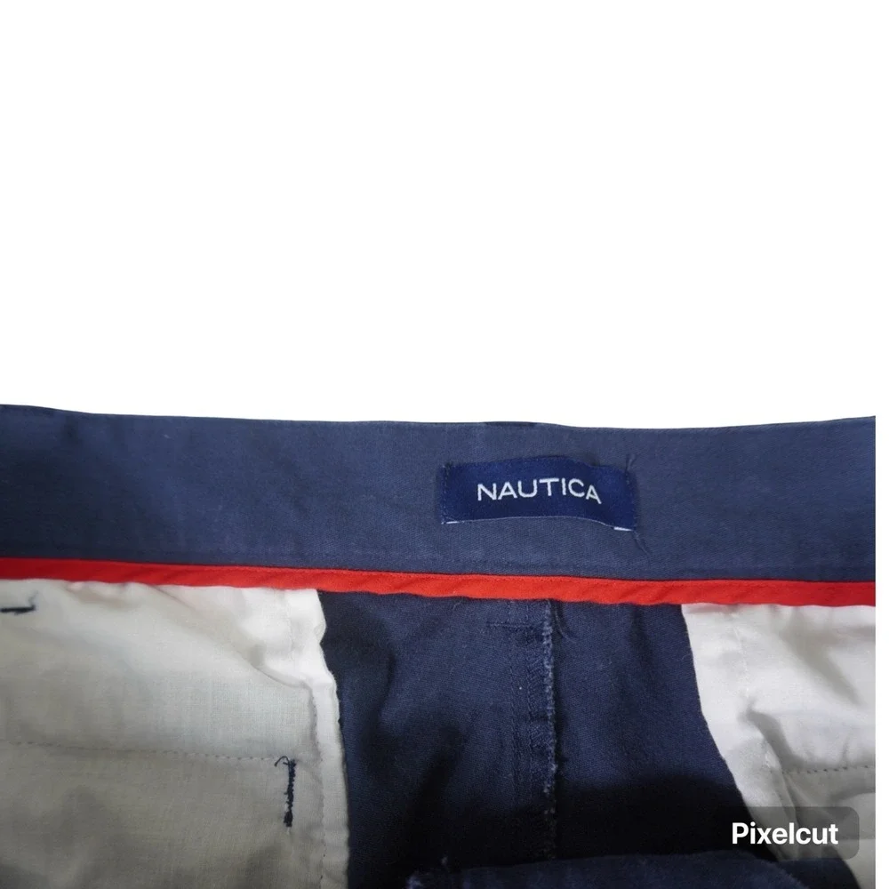 Nautica Chino Pants Mens‎ 36x32 Blue All Day Comfort Flat Front Performance